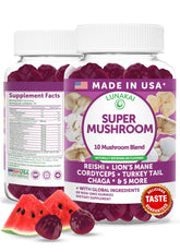 Lunakai 10 Mushroom Blend Gummies front view with packaging