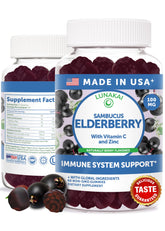 Lunakai Elderberry Gummies front view with packaging