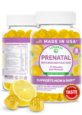 Lunakai Prenatal Vitamins Gummies front view with lemon flavour
