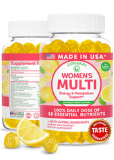 Lunakai Women’s Multivitamin Gummies front view with lemon flavour
