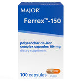 MAJOR Iron Supplement Capsules 150mg front view packaging