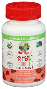 MARYRUTH'S Organic Kids Strawberry Probiotic Gummies front view