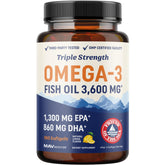 MAV NUTRITION Fish Oil Triple Strength 3600mg softgel bottle front view