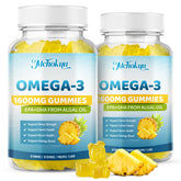 Mchokuu Vegan Omega-3 Gummies front view with pineapple flavour