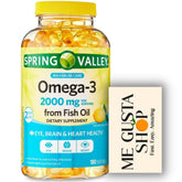 ME GUSTA SHOP Omega 3 Fish Oil 2000mg 180 Softgels front view