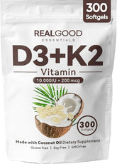 Megacephalus Vitamin D3 K2 Softgels 10000 IU front view