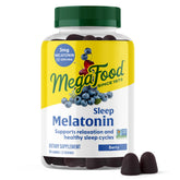 MegaFood Melatonin Gummies front view with berry flavour packaging