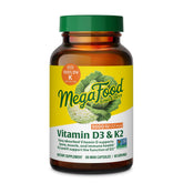 MegaFood Vitamin D3 & K2 5000 IU capsules front view