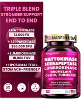 MEGNETA Nattokinase Triple-Enzyme Formula 12000 FU front view