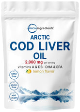Micro Ingredients Arctic Cod Liver Oil softgels front view