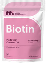 Micro Ingredients Biotin & Hyaluronic Acid Softgels front view