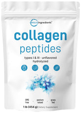 Micro Ingredients Bovine Collagen Peptide Powder 1lb front view