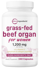 Micro Ingredients Grass-Fed Beef Organ for Women 240 capsules front view