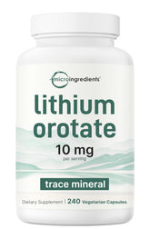 Micro Ingredients Lithium Orotate 240 vegetarian capsules front view