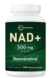Micro Ingredients NAD+ Resveratrol 240 capsules front view
