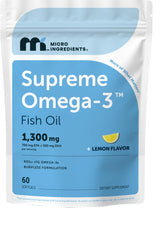 Micro Ingredients Omega-3 Fish Oil 60 softgels front view