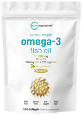 Micro Ingredients Omega-3 Fish Oil Softgels 1000mg front view