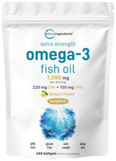 Micro Ingredients Omega-3 Fish Oil Softgels 1200mg front view