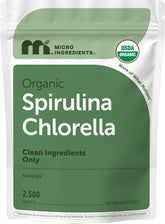 Micro Ingredients Organic Spirulina Chlorella Mini-Tablets packaging front view