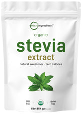 Micro Ingredients Organic Stevia Powder 454g front view