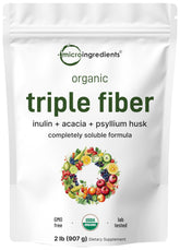 Micro Ingredients Organic Triple Soluble Fiber Powder front view packaging
