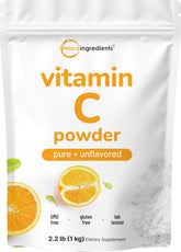 Micro Ingredients Pure Ascorbic Acid Vitamin C Powder 1KG front view