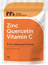 Micro Ingredients Quercetin Zinc Vitamin C Supplement front view with packaging