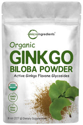Micro Ingredients Raw Organic Ginkgo Biloba Extract 8 Ounce front view
