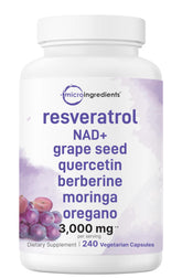 Micro Ingredients Resveratrol Complex 3000mg front view of the bottle