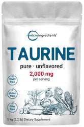 Micro Ingredients Taurine Powder 1kg pouch front view