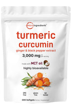 Micro Ingredients Turmeric Curcumin 3000mg Complex softgels front view