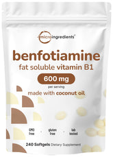 Micro Ingredients Vitamin B1 Benfotiamine Softgels 600mg front view