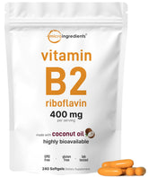 Micro Ingredients Vitamin B2 Riboflavin Softgels 400mg front view