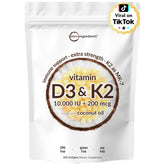Micro Ingredients Vitamin D3 + K2 Softgels front view