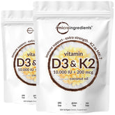 Micro Ingredients Vitamin D3 + K2 Softgels front view packaging