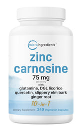 Micro Ingredients Zinc Carnosine 10-in-1 Complex bottle front view
