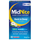 MidNite Back to Sleep sleep aid packaging front view