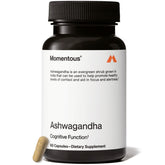 Momentous Ashwagandha supplement bottle front view