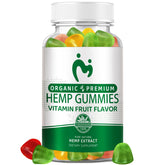 MOSRAY Hemp Gummies bottle front view, Omega 3-6-9