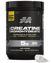 MuscleTech Platinum 100% Creatine unflavored 400g tub front view