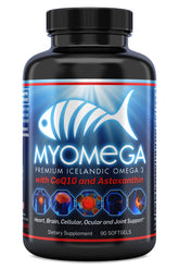 Myogenix Omega-3 Fish Oil Softgels front view, 90 count
