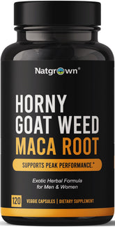 Natgrown Horny Goat Weed with Black Maca Root Supplement front view