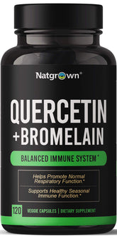 Natgrown Quercetin 500mg with Bromelain Supplement Complex front view