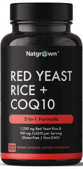 Natgrown Red Yeast Rice with CoQ10 capsules front view
