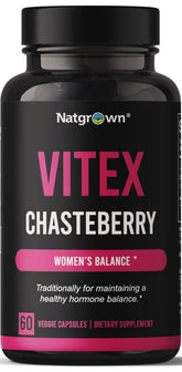 Natgrown Vitex Chasteberry Capsules 60 count front view
