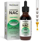 NATISLAND Liposomal NAC Plus Liquid Drops front view with lemon flavour