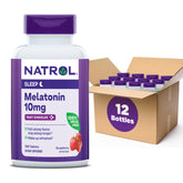 Natrol Fast Dissolve Melatonin 10 mg strawberry tablets front view
