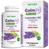 Nattura Calm24 Lavender Oil Softgels front view with packaging
