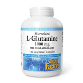 Natural Factors Micronized L-Glutamine 1000mg capsules front view