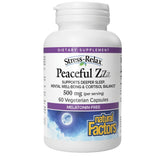 Natural Factors Stress-daily wellness Peaceful Sleep 60 vegetarian capsules front view